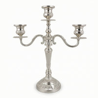 Three-Arm Candelabra Ornate 3-Arm Candle Holder Embossed for Dining Table