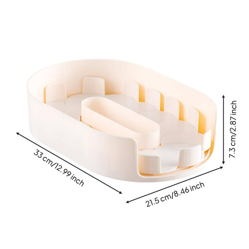 Refrigerator Organizer Turntable Non-Slip Base Rotating Organizer Tray No Installation Required Rotating Storage Tray for Kitchen Cabinet, Countertop
