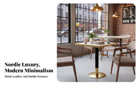 circular table with 2 Upholstered Chairs Modern Design Bistro Set for Cafe, for two
