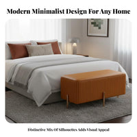 Rectangular End-of-Bed Stool Sturdy long-lasting Upholstered Bench Easy Assembly