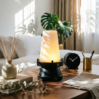 Table Lamp with Metal Base Compact Bedside Lamp Stylish for Cafe, Living Room