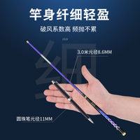 溪战超短节八工溪流竿手竿碳素超轻超细超硬28调石斑鱼竿批发跨境