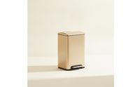 Trash Can with Step Pedal Stainless Steel Trash Bin with Liner Square Pedal Bin for Office