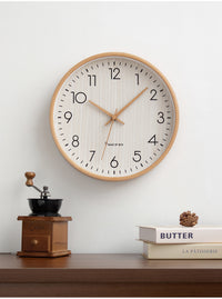 Wooden Wall Clock with Silent Sweep Movement and Numerals