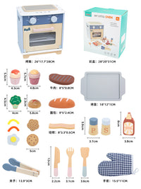 Wooden Pretend Play Kitchen Stove with Oven for Kids, Educational Toy