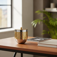 Metal Canister with Knob Sturdy Container Sealed for Vanity, Coffee Table