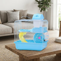 Multi-Level Hamster Cage with 3 Tiers, Spacious Hamster Habitat and Starter Cage with Exercise Wheel and Water Bottle, Suitable Small Animal Enclosure