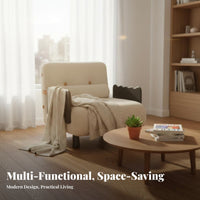 two-functionUse Single Pull-extendable Armchair Bed Space-Saving Pull-extendable Sleeper Armchair Natural Wood Aesthetic transformable Furniture Sturdy Frame for Apartment Dwellers, Students, Homeowners, Living Room, Small Spaces, Bedroom, Office