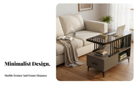Over-Sofa Table with Storage Movable Indoor Furniture Minimalist Design Space-Saving for Homeowners, Apartment Dwellers, Bedroom