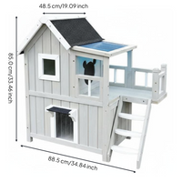 Insulated weatherproof wooden cat house