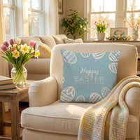 Easter Pillow Cover Holiday Decor Easter Bunny Pillow Cover Seasonal Accent Spring Botanical Pillow Cover for Families, Parents, Bedroom, Armchair