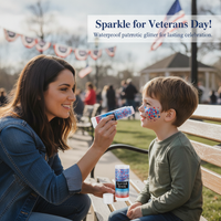Mysense Red White Blue Body Glitter Stick for Independence Day Memorial Day Veterans Day