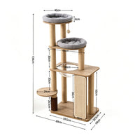 Feline Activity Center Sisal-Wrapped Feline Condo Tree Cushioned Textile
