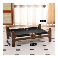Wooden Pet Bed with Textile Breathable Elevated Pet Cot Scratch-Resistant