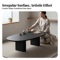 Sculptural Coffee Table Wabi-Sabi design Pebble-Shaped Centerpiece Japanese Design Nordic Aesthetic for Homeowners, Lounge Area