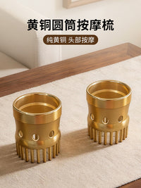 Pure Brass Massage Comb for Scalp Meridian, Wide-Tooth Comb for Scraping, Wellness Center Same Style