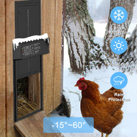 Solar-Powered Chicken Coop Door with Remote Control, Light Sensor, Timer, and Alarm