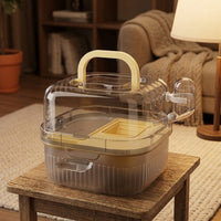 Portable Hamster Cage and Travel Hamster Cage Villa, Rectangular Pet Carrier with Wheel and Water Bottle, Simple Style for Outdoor Use for Hamsters