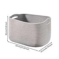 Rectangular Storage Basket Sturdy Textile Container Basket Space-Saving