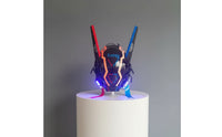 Cyber-Aesthetic Face Guard Helmet With | Futuristic, Full-facial covering, for Cosplay