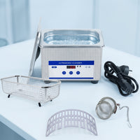 Ultrasonic Cleaner with Basket and Numeric Display Stainless Steel Digital Ultrasonic Cleaner Compact Cleaning Machine for Jewelers, Home, Workshops