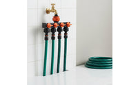 4-Outlet Garden Hose Splitter Separate Garden Hose Splitter with Shut-off Valves for Auto Washing