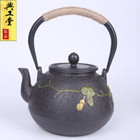 典工堂铁壶仿日本南部铸铁壶双铁叶蔓葫芦生铁壶 烧水壶 茶具茶壶