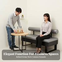 Upholstered Booth and Chair Combo Minimalist Design Padded Dining Seat Sturdy Construction High-Density Foam for Milk Tea Shop