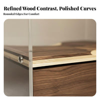 C-Shaped Accent Table Retro-Modernperiod Modern Nightstand Designer Inspired Space-Saving for Renters, Living Room, Small Spaces
