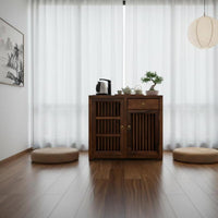 Wooden Tea Brewing Cabinet Chinese Design Living Room Furniture Space Saving Easy Assembly for Homeowners, Families, Home Office