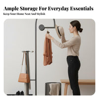 unobstructedstanding Coat Rack Space-Saving Clothing Organizer Easy Assembly for Renters