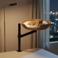 Desktop Cat Bed 360° Rotation Rotating Cat Bed Stand Elevated Pet Resting Station for Cats, Tabletop