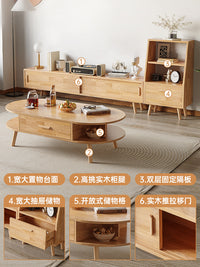Qianchu Solid Wood TV Cabinet for Small Living Room, Modern Nordic Style