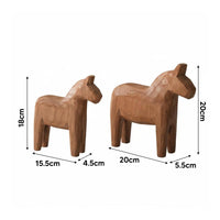 Dala Horse Statue Handmade House Decoration Retro Design for Living Room