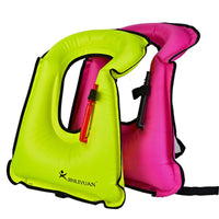 Quick Inflate Inflatable Snorkel Vest Adjustable Straps Inflatable Swim Jacket Bright Colors Water Safety Equipment for Snorkeling