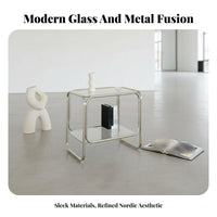 Clear Multi-Tier Table Minimalist aesthetic Nightstand Easy to Clean for Living Room