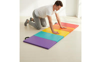 Folding Gymnastics Mat Anti-Tear Foldable Exercise Mat Handles Exercise Equipment for Beginners, Kids