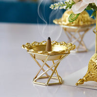 Middle Eastern Arabic Gold Metal Incense Burner Mini Handheld Home Decor