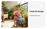 Comfortable Fit Embroidered Denim Pet Skirt Machine Washable Denim Dog Dress Lightweight Material for Dogs, Photo Shoots, Parties, Weddings