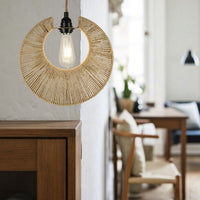 Handwoven Paper Rope Pendant Lampshade for Japanese-Style Interiors