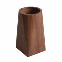 Wooden Pen Holder Multifunctional Walnut Wooden Writing Utensil Holder Pot Handmade Black Walnut Pencil Cup for Students