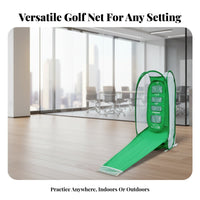 Portable Golf Chipping Net Quick Setup Indoor Golf Hitting Net Easy Assembly for Beginners, Experienced Players, Backyard, Garage, Office