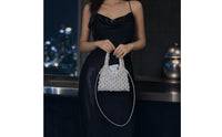 Beaded Handbag with Drawstring Pouch Compact Purse Small for Weddings