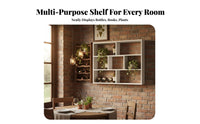 Space Saving Wall Mounted Wine Rack Easy Installation Living Room Display Unit Multifunctional Multi-Compartment Wall Shelf Strong Load-Bearing for Homeowners, Apartment Dwellers, Restaurant Owners, Cafe, Kitchen