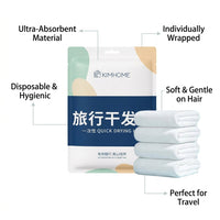 Hair Towel Wrap Turban for Women with Super Absorbent Quick Drying Design, Single Use Cap for Travel and Gym, Portable