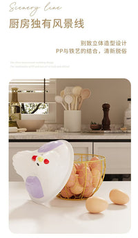 Kitchen Storage Basket with Lid, Metal Wire Basket for Eggs, Vegetables, Fruits