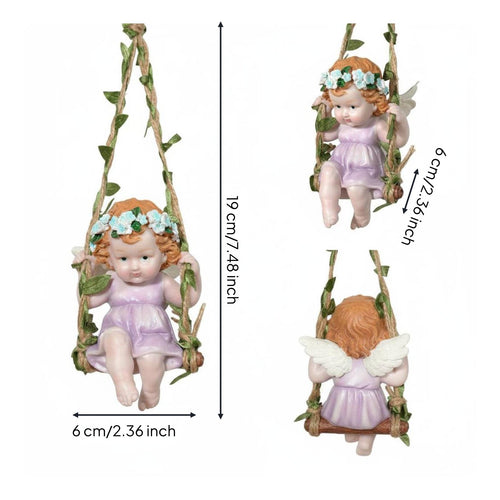 Garden Swing Angel European Design Hanging Angel Figurine Intricate Details