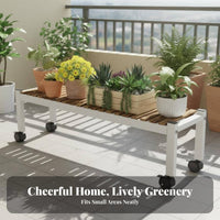 Rolling Plant Stand With Wheels Botanical Trolley Cart Multifunctional Flower Pot Holder Rack for Balcony, Living Room, Indoor