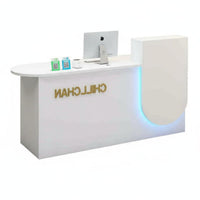 Modern Front Desk Large Storage Space Front Counter Easy to Clean Minimalist Reception Table for Salon Owners, Lobby, Company Entrance, SOHO