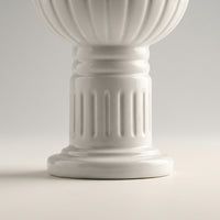Ceramic Roman Pillar Candle Holder, Glossy Green